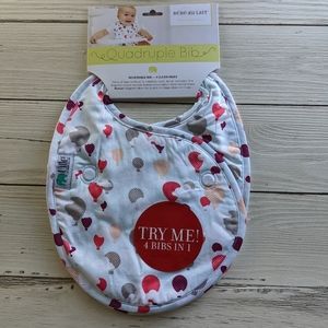 NWT Bebe Au Lait Reversible Magnetic Unisex 100% Cotton Baby Bib